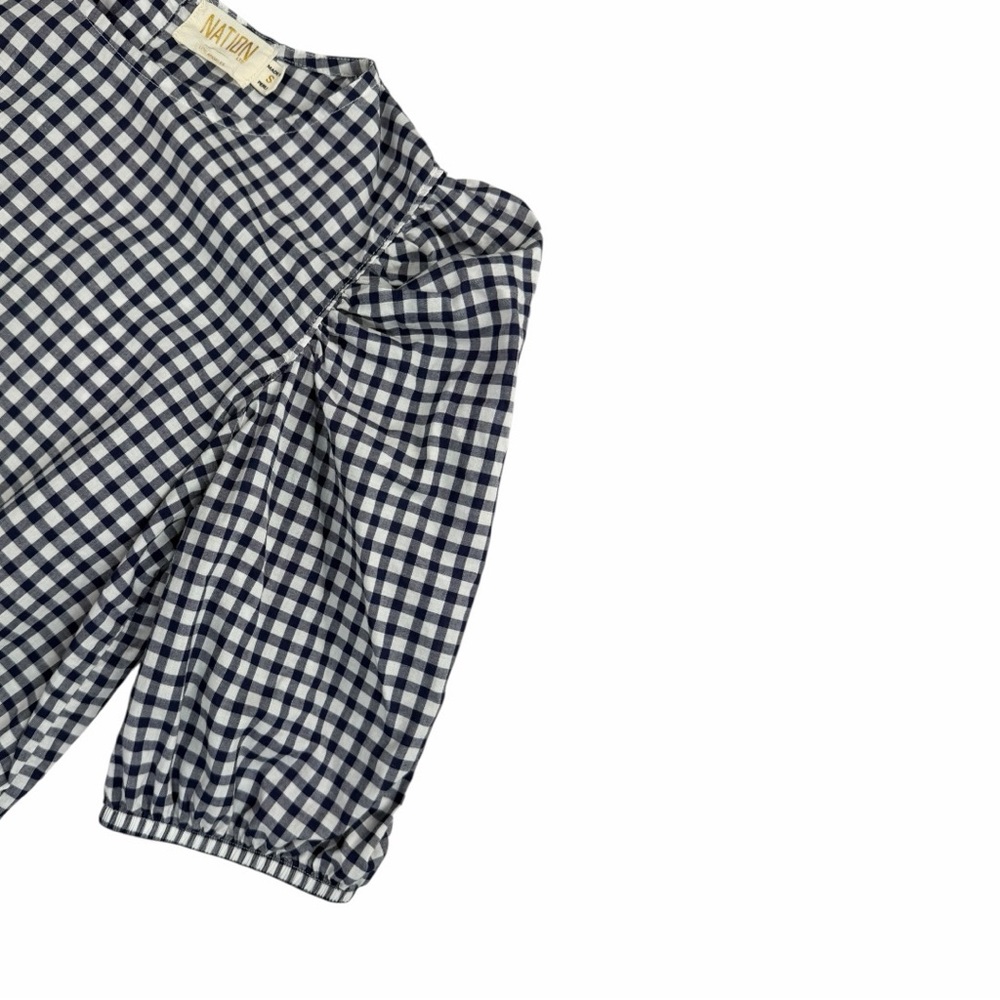 Nation LTD Women’s -Heidi Girly Elastic Crop In Blue & White Gingham Size Small - Picture 3 of 8